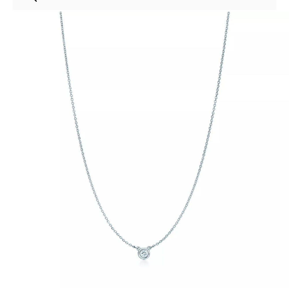 TIFFANY & Co Diamond Pendant on an 925 Sterling Silver 16inch Chain - Picture 2 of 9